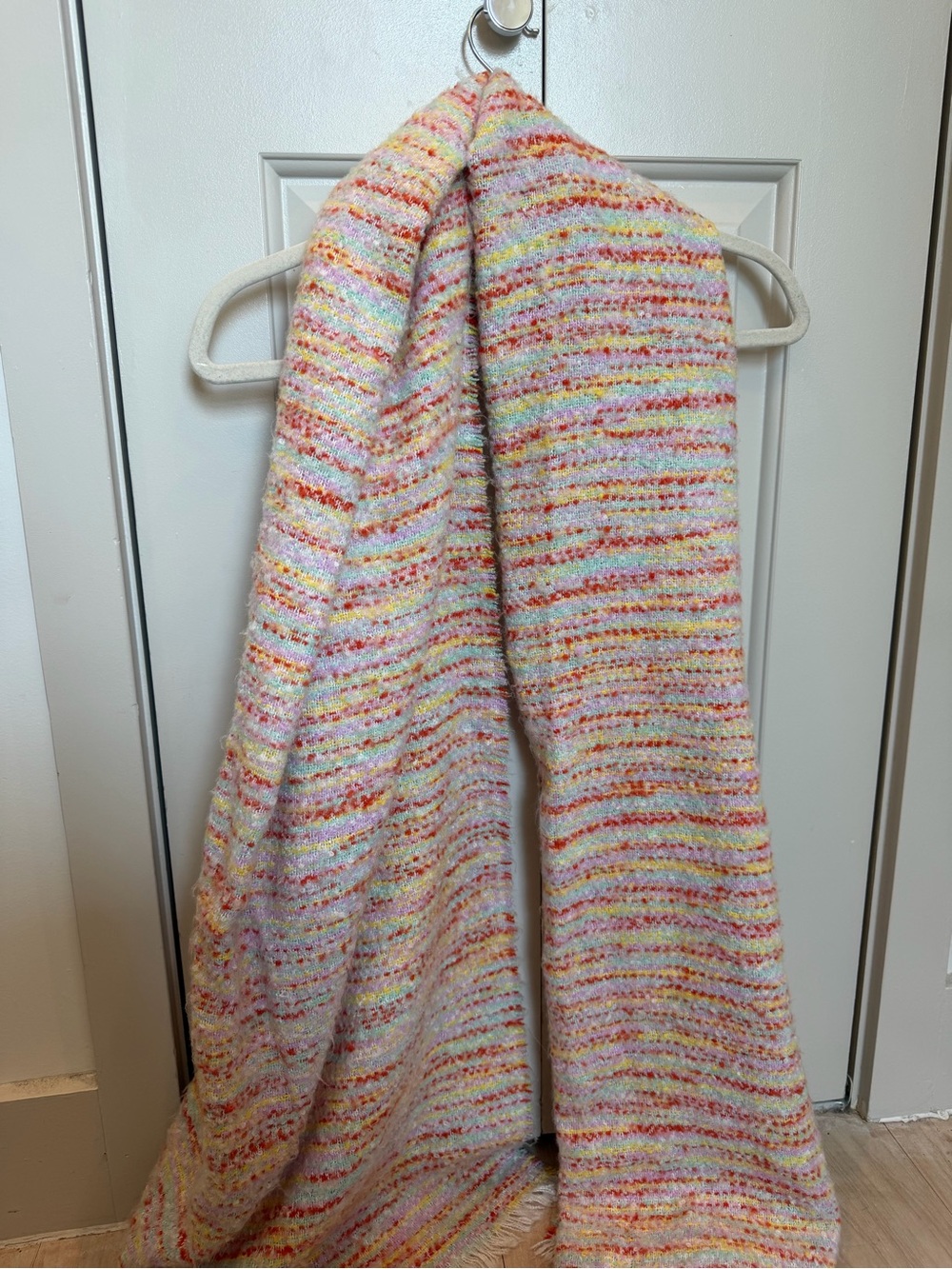 Cozy Multicolor Striped Knit Throw